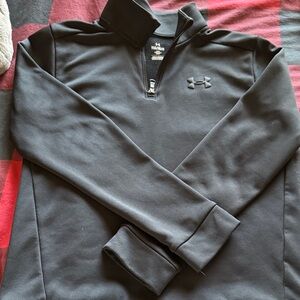 Under Armour Boys Quarter-Zip Black Fleece Pullover